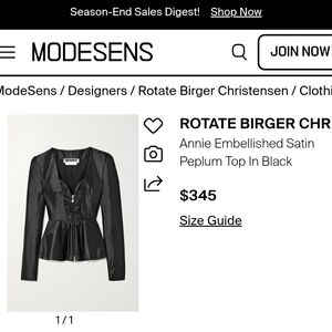 Rotate Women's Black Satin Top